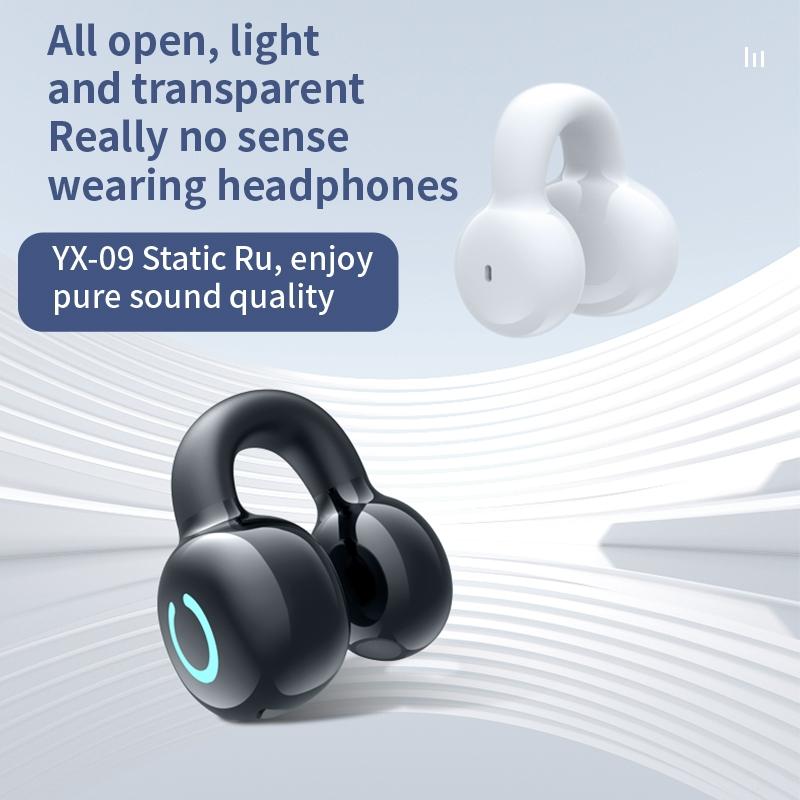 Wireless Bone Conduction Earphone – Single Ear Clamp Design, Bluetooth Headset for Hands-Free Calls, Pink