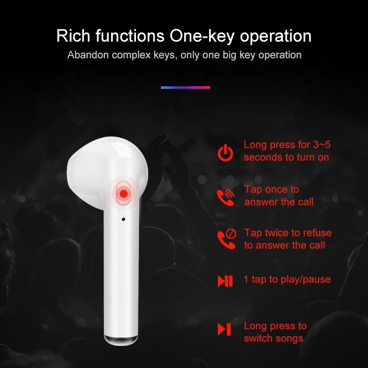 Wireless Bluetooth TWS Earphones with Charging Case – I7S Binaural Stereo Plating – Blue