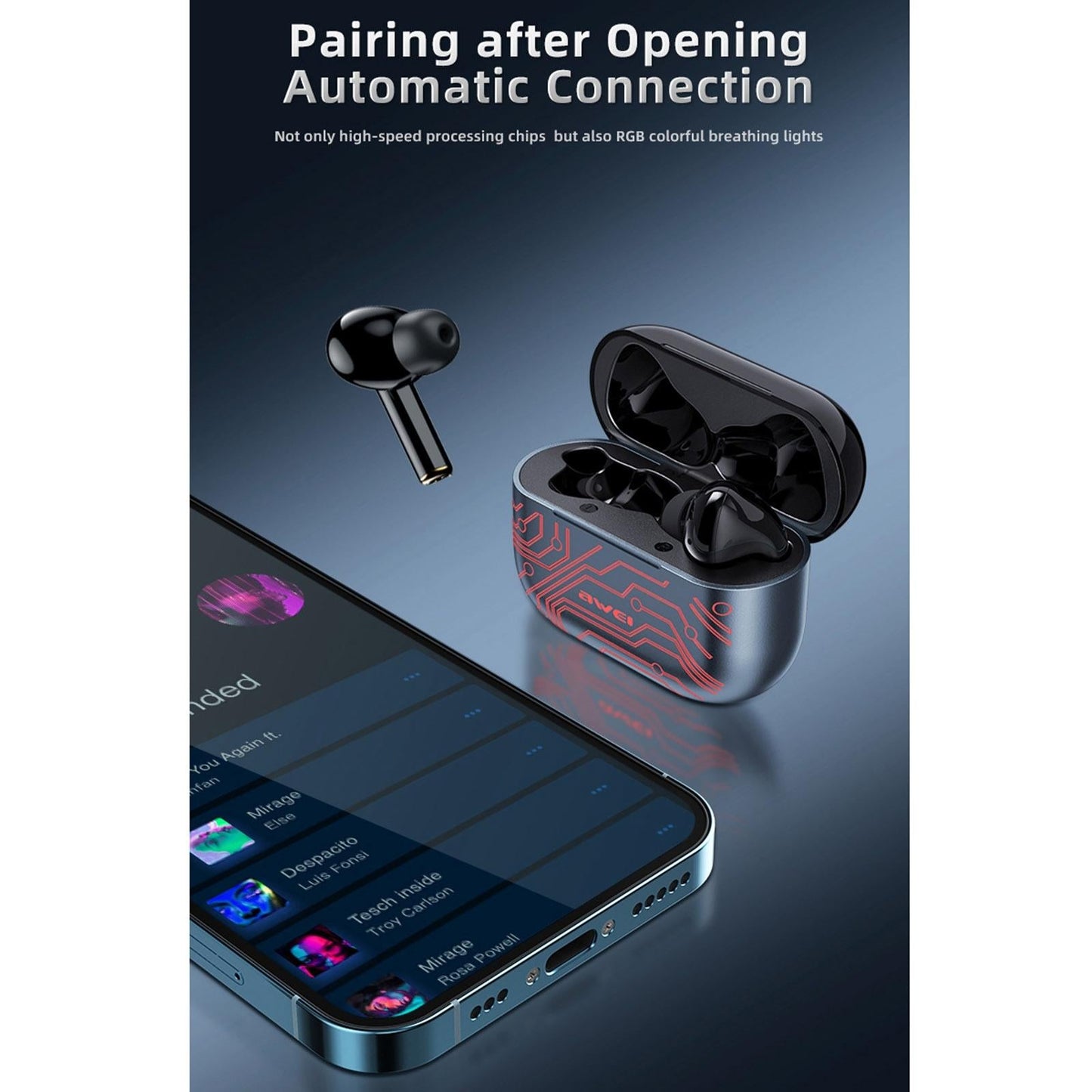 Wireless TWS Stereo Bluetooth Earbuds – Yellow, In-Ear Headphones with Mic & Charging Case for Music & Calls