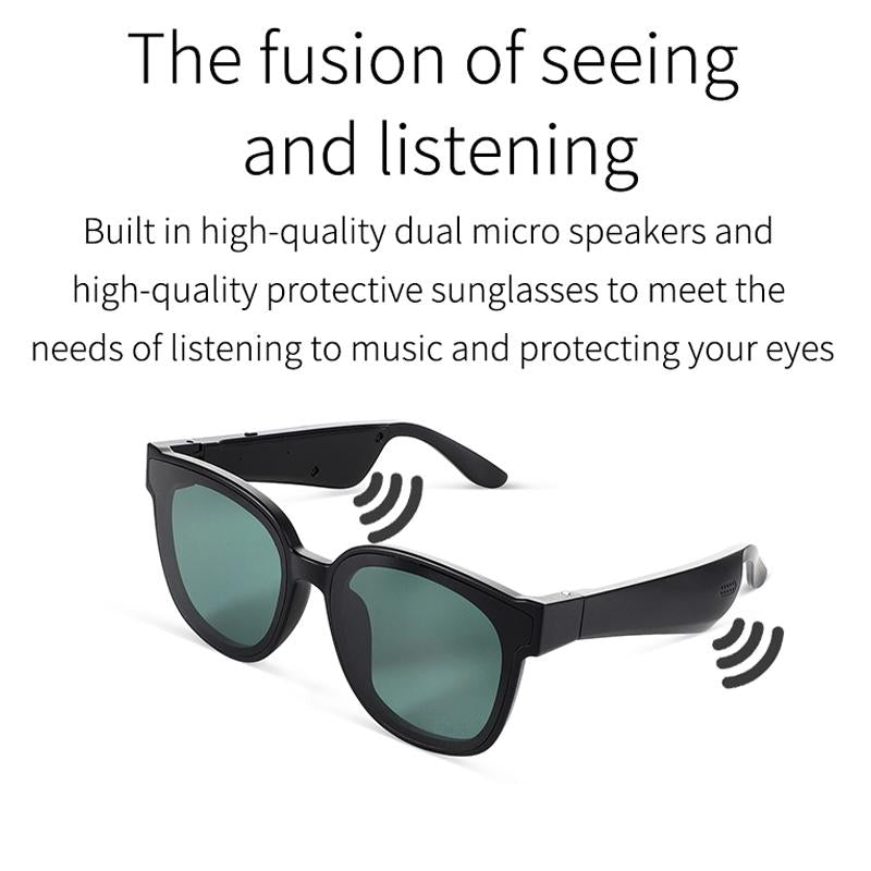 Smart Audio Sunglasses with Bluetooth Earphones – A13 Model, Hands-Free Music & Calls – Dark Green