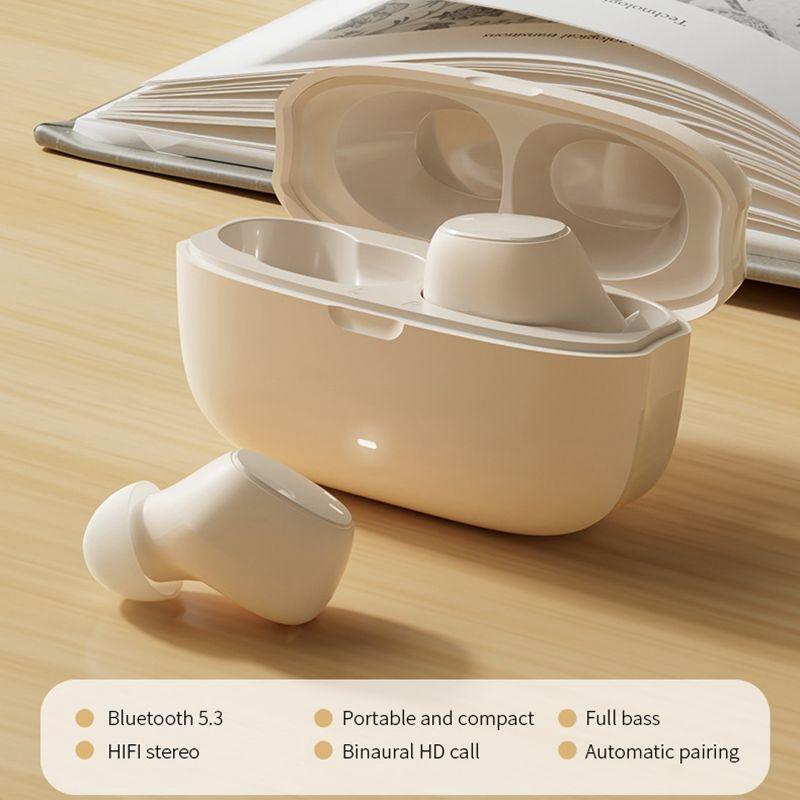 Wireless Earphones with AI Noise-Cancelling Mic – Bluetooth 5.3 In-Ear Headphones, Skin Colour