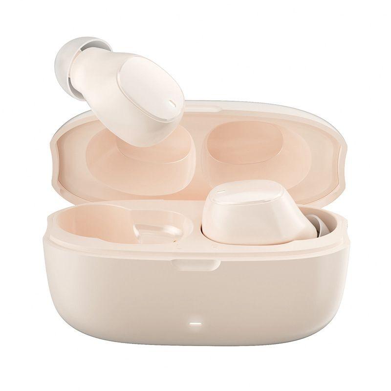 Wireless Earphones with AI Noise-Cancelling Mic – Bluetooth 5.3 In-Ear Headphones, Skin Colour