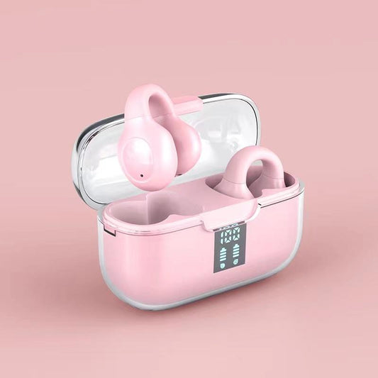 Wireless Bone Conduction Earbuds with Noise Reduction – Pink Bluetooth Headphones for Sport & Daily Use