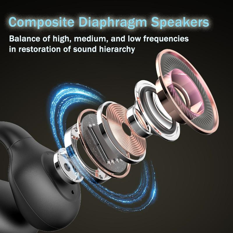 Wireless Bone Conduction Earbuds with Noise Reduction – Pink Bluetooth Headphones for Sport & Daily Use
