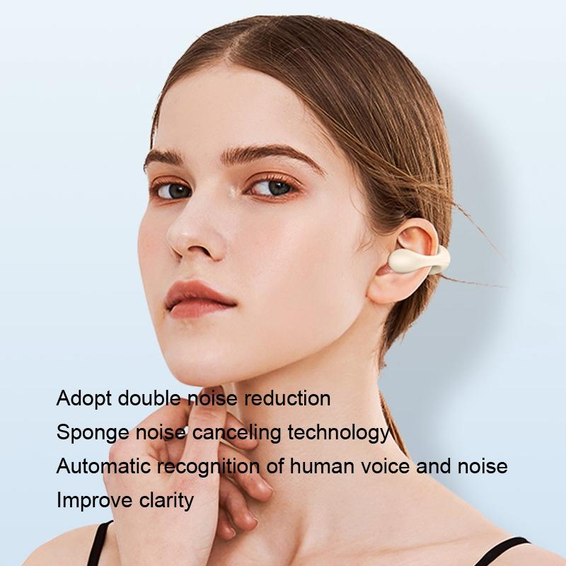 Mini Bone Conduction Bluetooth Earphone for Running & Sports – Wireless, Sweatproof, White