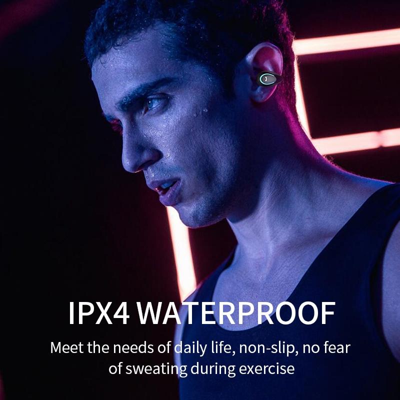 YX08 Ultra-Light Wireless Bluetooth Earphones – Stereo Sound, Bluetooth 5.0 – Grey