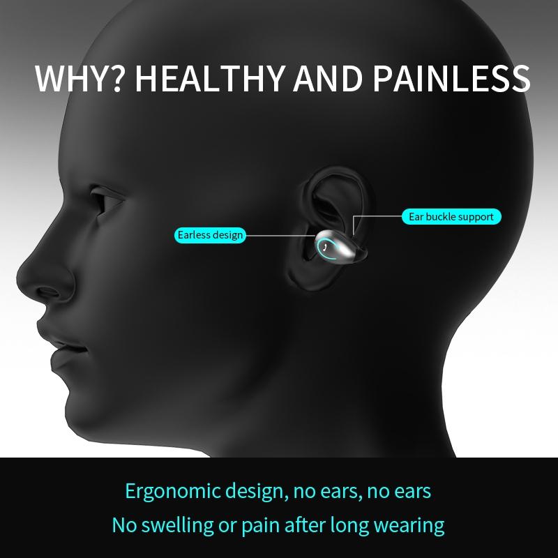 YX08 Ultra-Light Wireless Bluetooth Earphones – Stereo Sound, Bluetooth 5.0 – Grey
