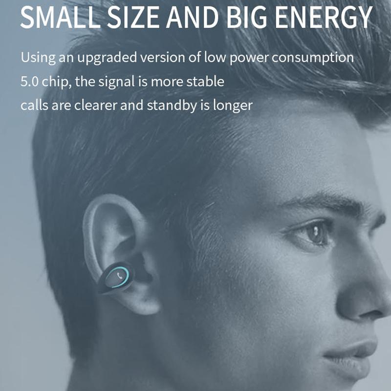 YX08 Ultra-Light Wireless Bluetooth Earphones – Stereo Sound, Bluetooth 5.0 – Grey