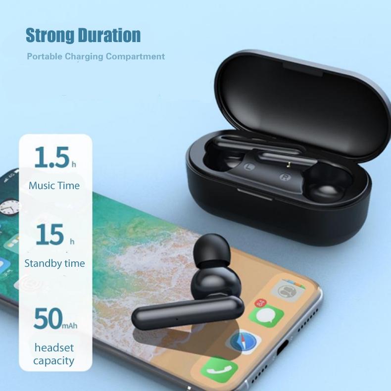 Mini TWS Bluetooth Wireless Earbuds – Green | Touch Control, Built-in Mic & Charging Case