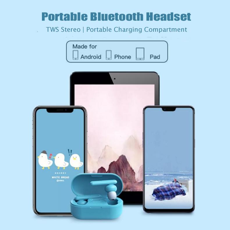 Mini TWS Bluetooth Wireless Earbuds – Green | Touch Control, Built-in Mic & Charging Case
