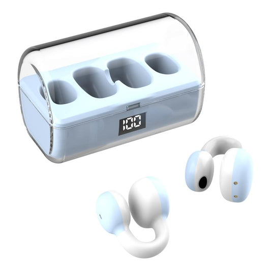 Bluetooth Wireless Earbuds with LED Digital Display & Charging Case – Blue
