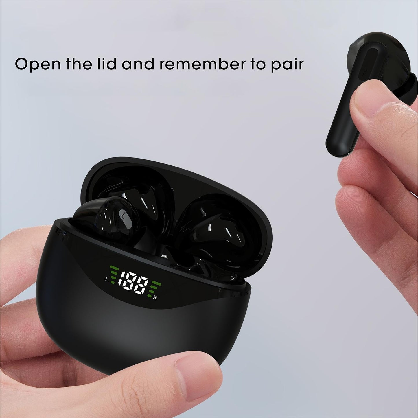 TWS Wireless Bluetooth Earphones – Stereo Sound, In-Ear Headphones with Mic – Pink