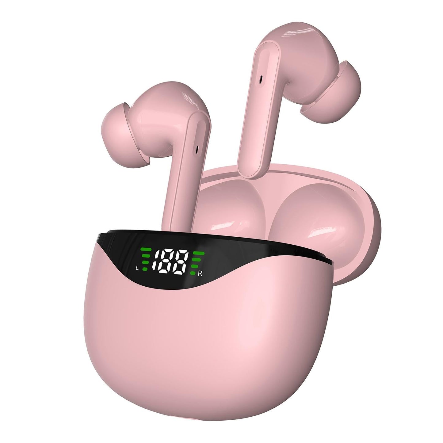 TWS Wireless Bluetooth Earphones – Stereo Sound, In-Ear Headphones with Mic – Pink