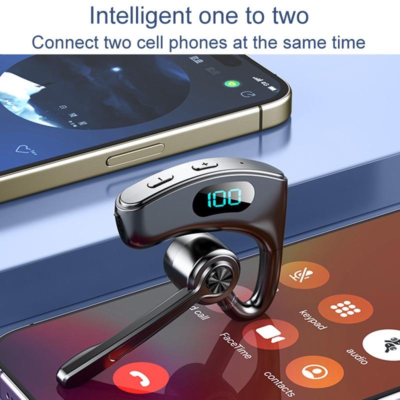 Bone Conduction Gaming Bluetooth Earphones – Noise Reduction, Open-Ear Design, Low Latency – Blue