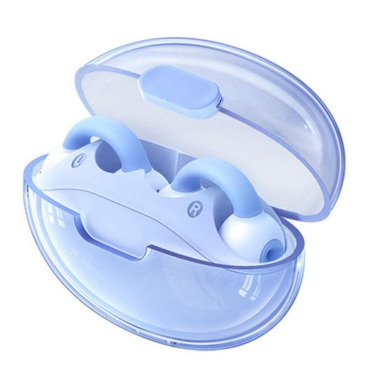 OWS Sports Wireless Bluetooth Earphone with Transparent Ear Clip – Blue, Lightweight & Secure Fit