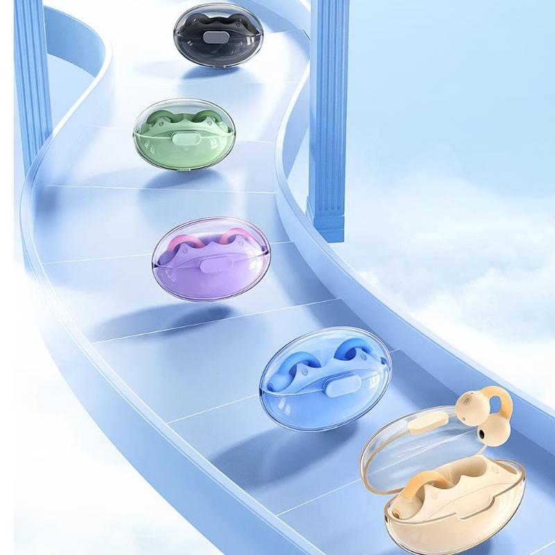 OWS Sports Wireless Bluetooth Earphone with Transparent Ear Clip – Blue, Lightweight & Secure Fit