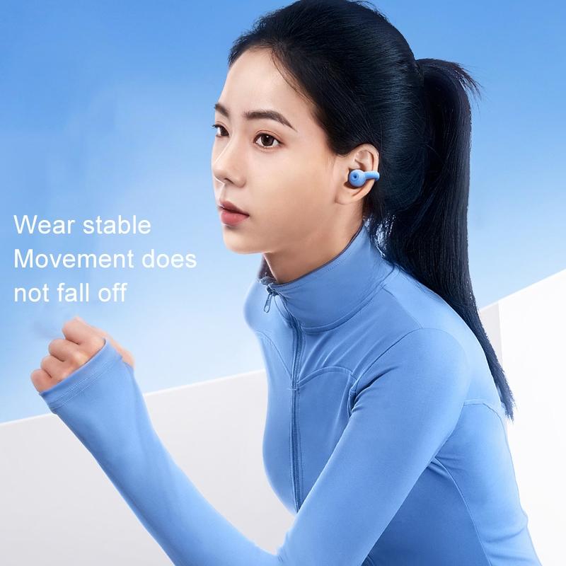 OWS Sports Wireless Bluetooth Earphone with Transparent Ear Clip – Blue, Lightweight & Secure Fit