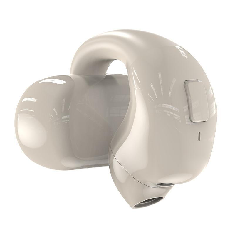 Wireless Clip-On Bluetooth Earphone for Sports & Gaming – Secure Fit Headset – Light Skin Tone