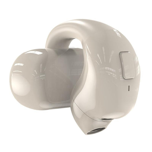 Wireless Clip-On Bluetooth Earphone for Sports & Gaming – Secure Fit Headset – Light Skin Tone