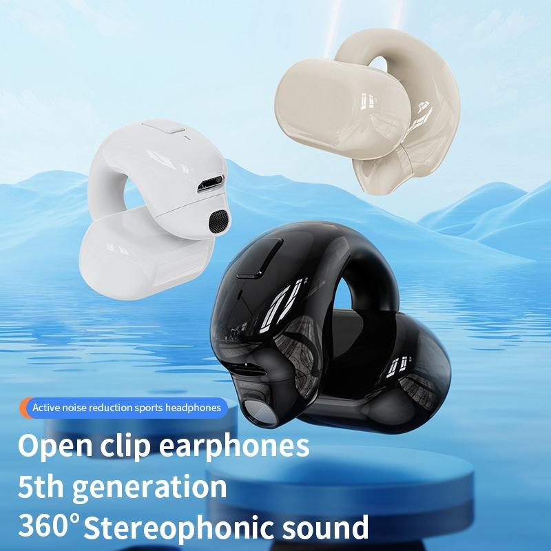 Wireless Clip-On Bluetooth Earphone for Sports & Gaming – Secure Fit Headset – Light Skin Tone