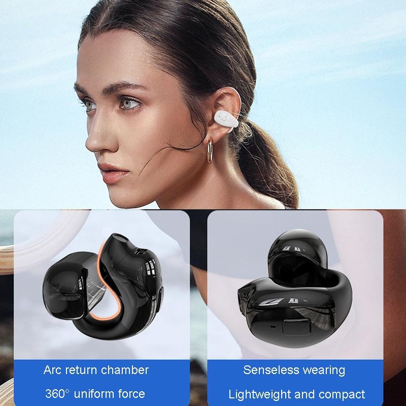Wireless Clip-On Bluetooth Earphone for Sports & Gaming – Secure Fit Headset – Light Skin Tone