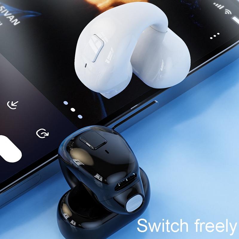 Wireless Clip-On Bluetooth Earphone for Sports & Gaming – Secure Fit Headset – Light Skin Tone