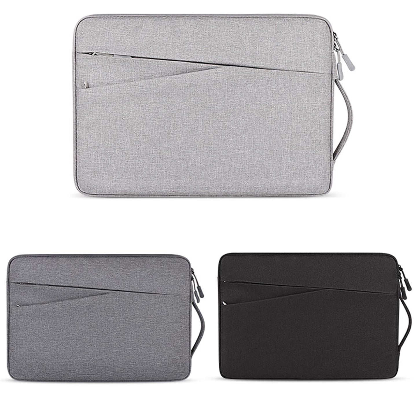 Polyester Laptop Sleeve with Accessory Pouch – Fits 14.1” to 15.4” Devices – Water-Resistant Liner Bag – Black