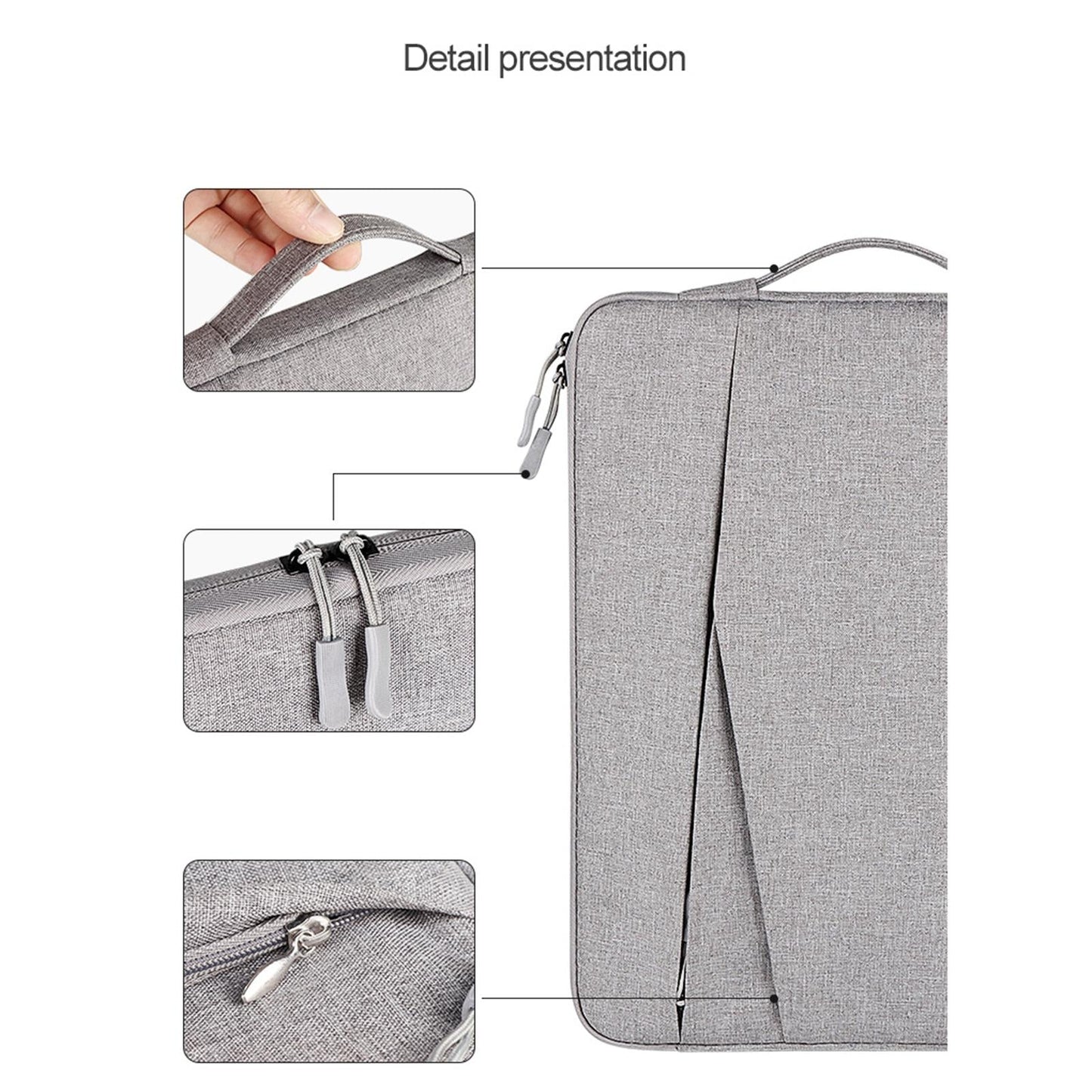 Polyester Laptop Sleeve with Accessory Pouch – Fits 14.1” to 15.4” Devices – Water-Resistant Liner Bag – Black