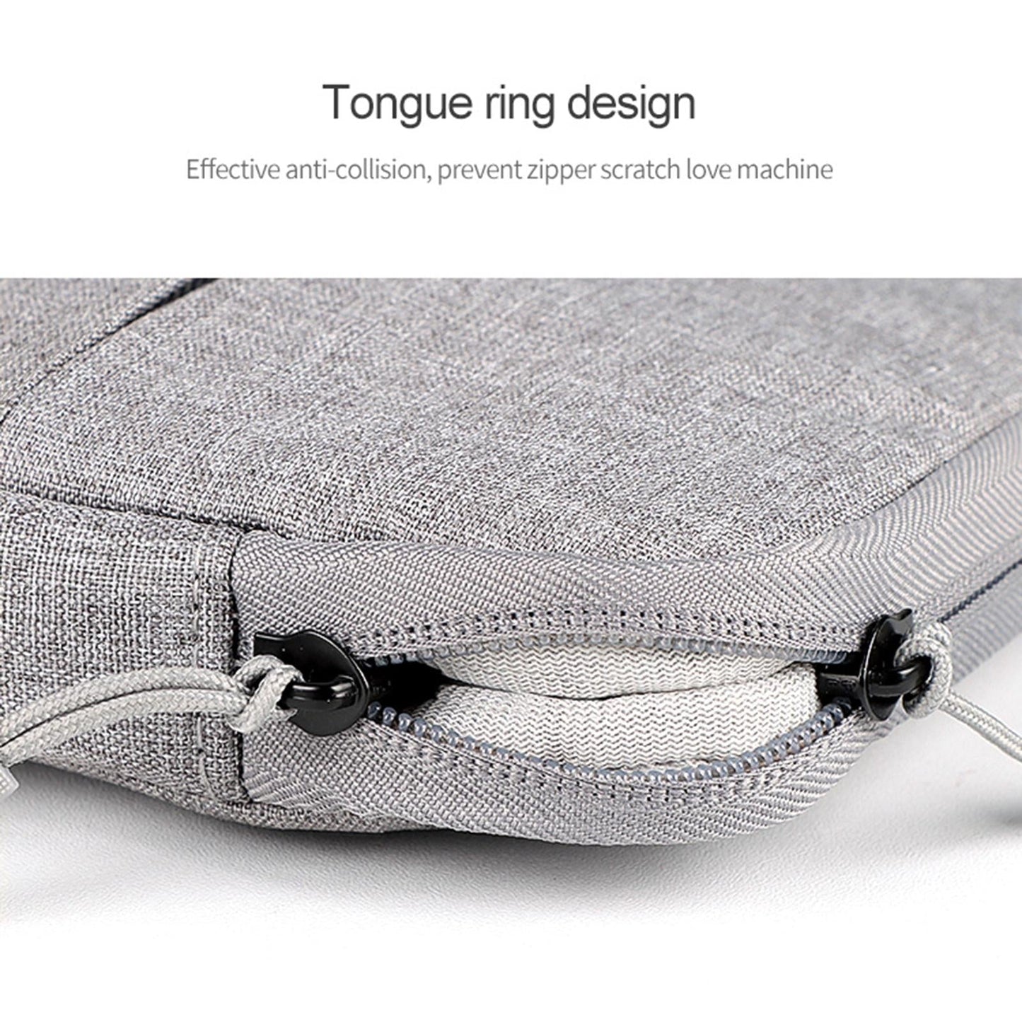 Polyester Laptop Sleeve with Accessory Pouch – Fits 14.1” to 15.4” Devices – Water-Resistant Liner Bag – Black