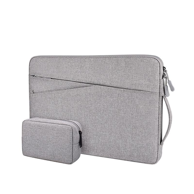 Polyester Laptop Sleeve with Accessory Pouch – Fits 14.1” to 15.4” Devices – Water-Resistant Liner Bag – Black