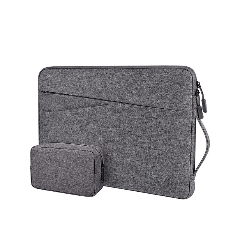 Polyester Laptop Sleeve with Accessory Pouch – Fits 14.1” to 15.4” Devices – Water-Resistant Liner Bag – Black