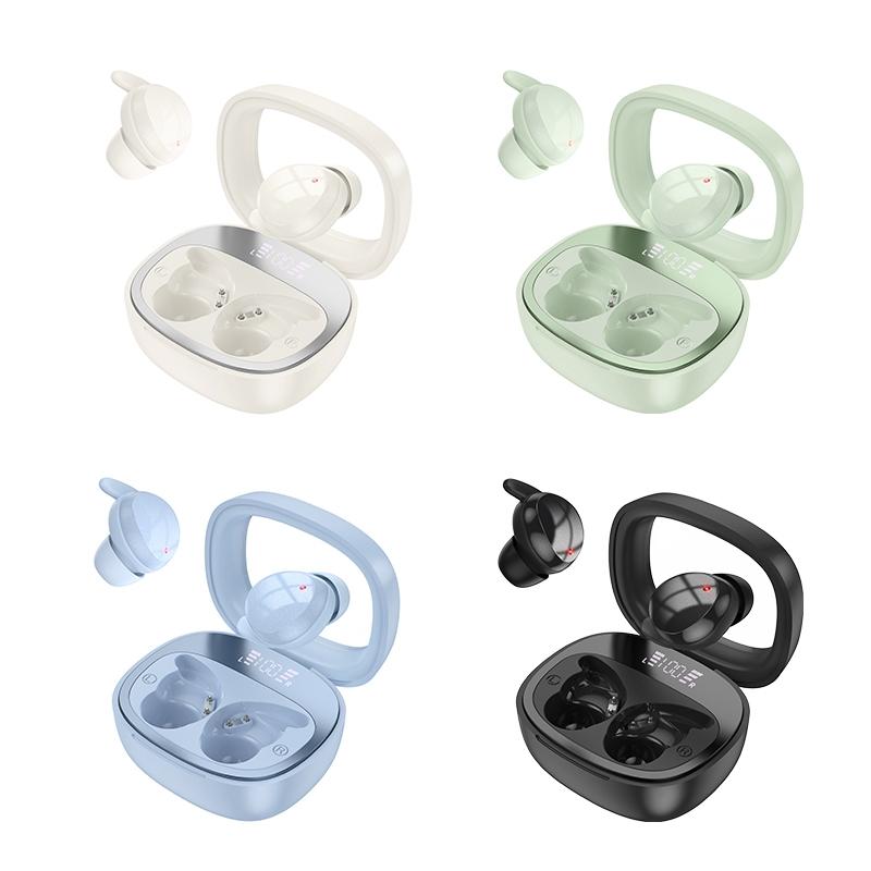 Hoco Wireless Sleep Earbuds – True Bluetooth, Comfortable Fit, Green, for Sleeping & Relaxation