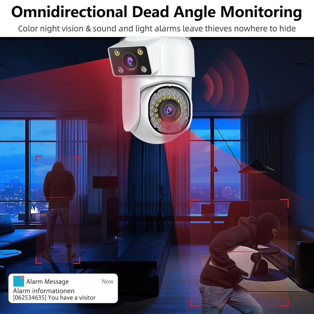Outdoor WiFi Dual-Lens Security Camera – Night Vision, Remote Control, HD Surveillance System