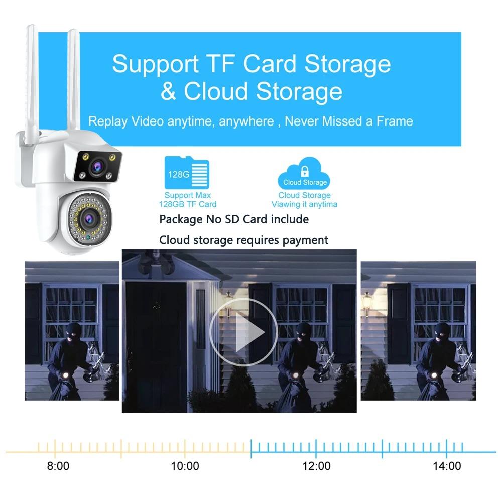 Outdoor WiFi Dual-Lens Security Camera – Night Vision, Remote Control, HD Surveillance System