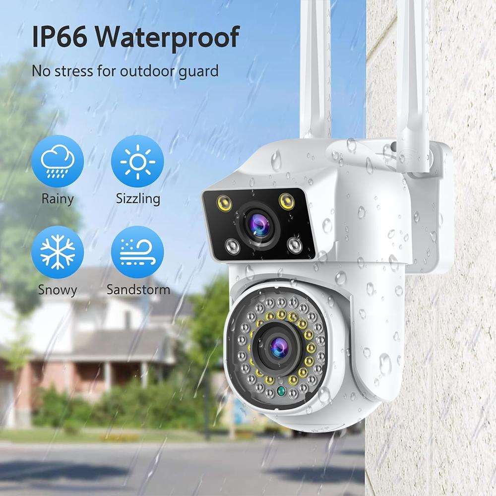 Outdoor WiFi Dual-Lens Security Camera – Night Vision, Remote Control, HD Surveillance System