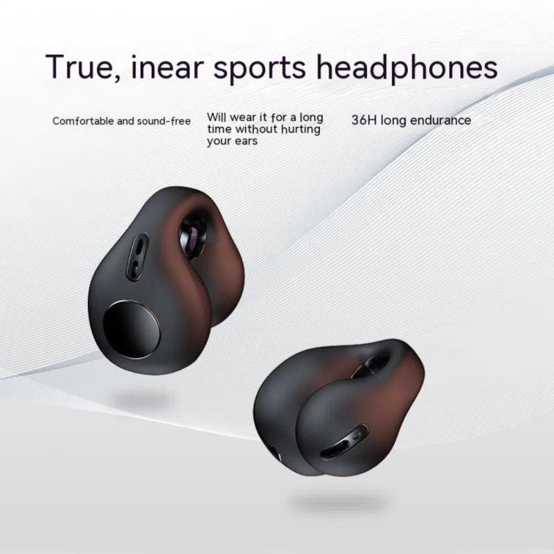 Wireless Bone Conduction Bluetooth Headset – Clip-On Open-Ear Design with Noise Reduction – Purple