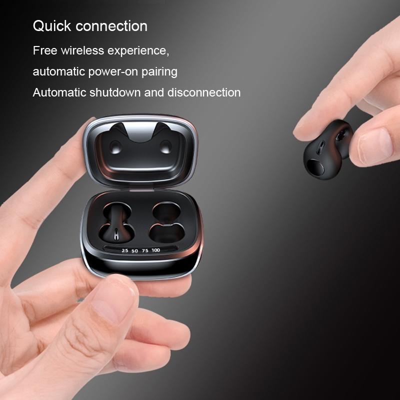 Wireless Bone Conduction Bluetooth Headset – Clip-On Open-Ear Design with Noise Reduction – Purple