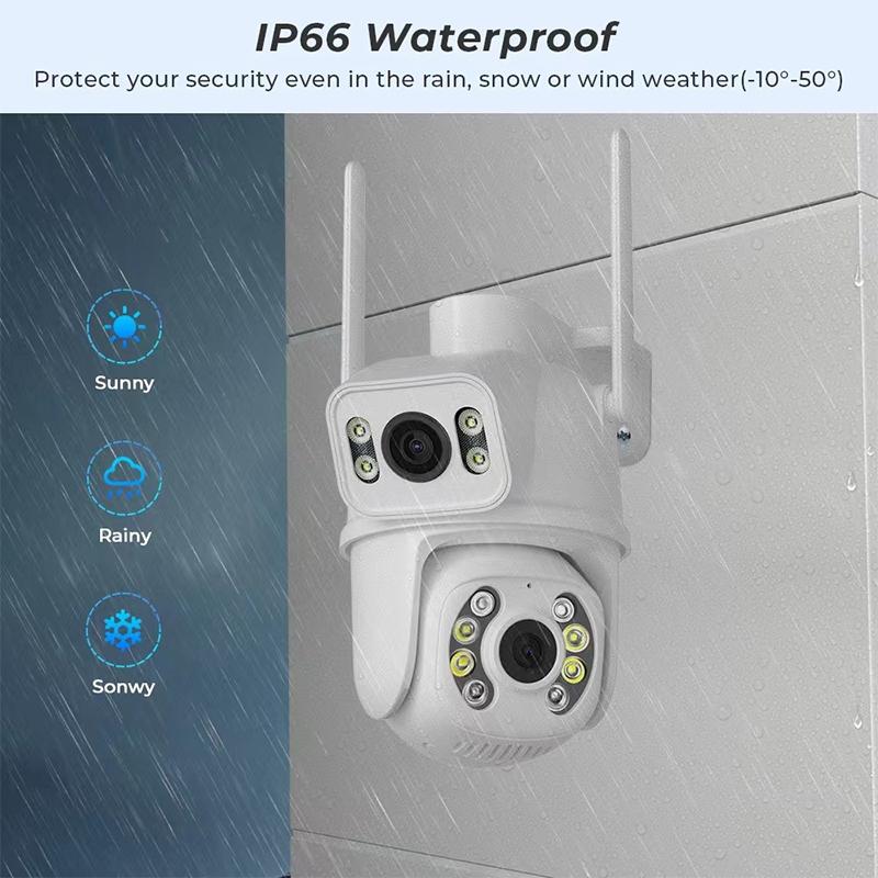 6MP Dual-Lens WiFi Security Camera – AI Human Detection, Two-Way Audio, Smart Home Monitoring
