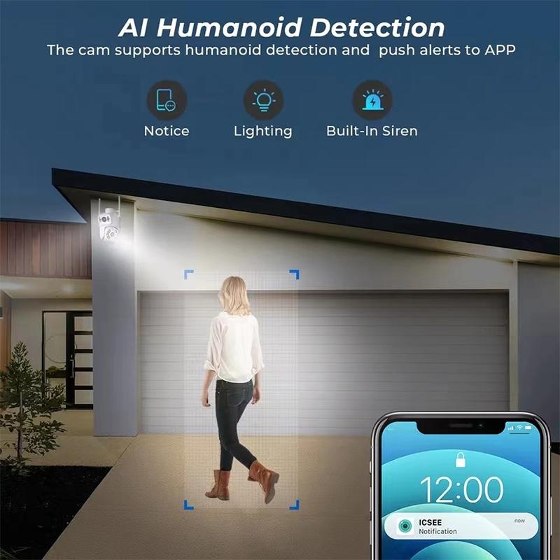 6MP Dual-Lens WiFi Security Camera – AI Human Detection, Two-Way Audio, Smart Home Monitoring
