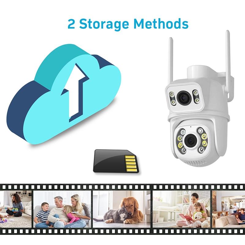 6MP Dual-Lens WiFi Security Camera – AI Human Detection, Two-Way Audio, Smart Home Monitoring
