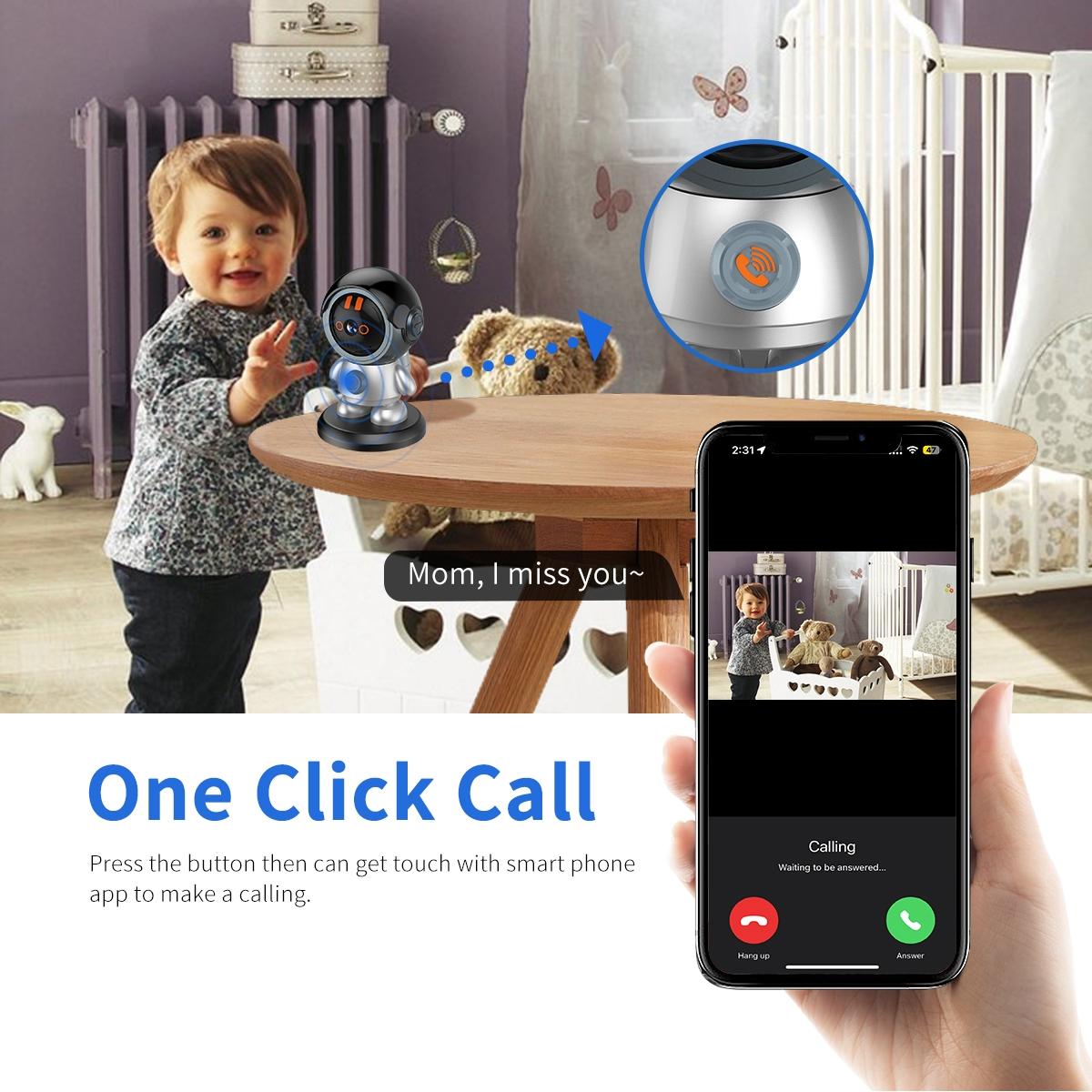 3MP WiFi IP Camera with Humanoid Detection – One-Click Call, Smart Motion Tracking, Two-Way Audio