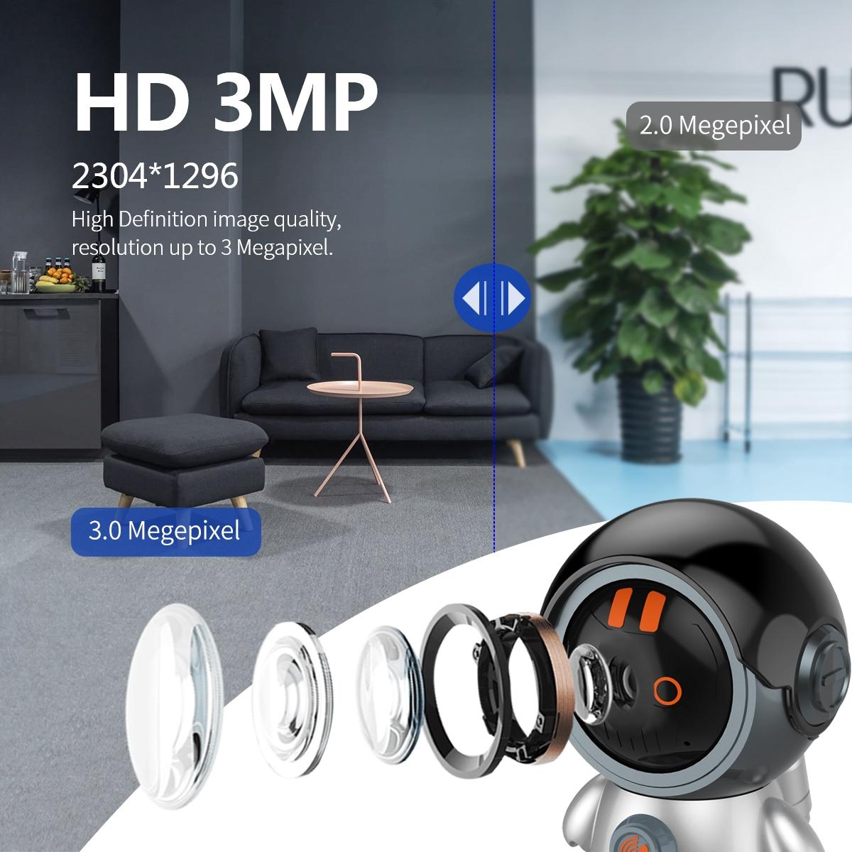 3MP WiFi IP Camera with Humanoid Detection – One-Click Call, Smart Motion Tracking, Two-Way Audio