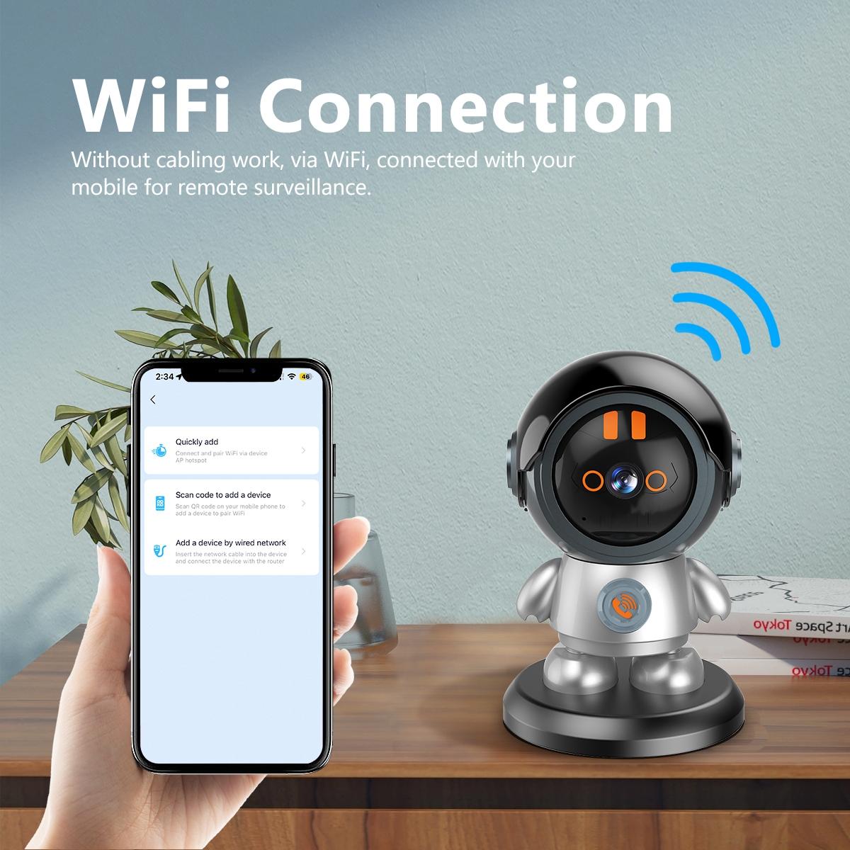 3MP WiFi IP Camera with Humanoid Detection – One-Click Call, Smart Motion Tracking, Two-Way Audio
