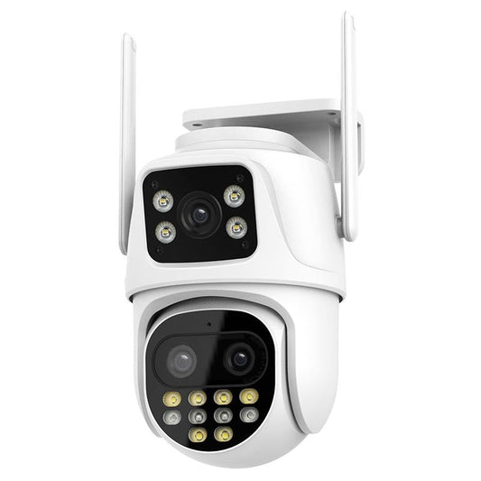 3MP WiFi Triple Security Camera – AI Human Face Recognition, Motion Alarm, Compact Smart Design