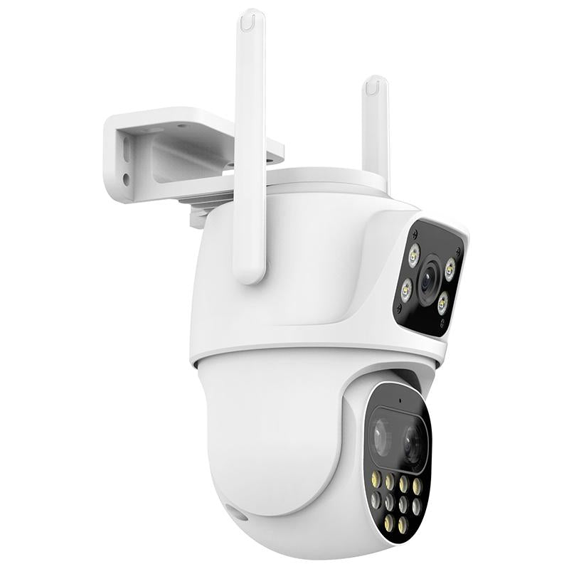 3MP WiFi Triple Security Camera – AI Human Face Recognition, Motion Alarm, Compact Smart Design