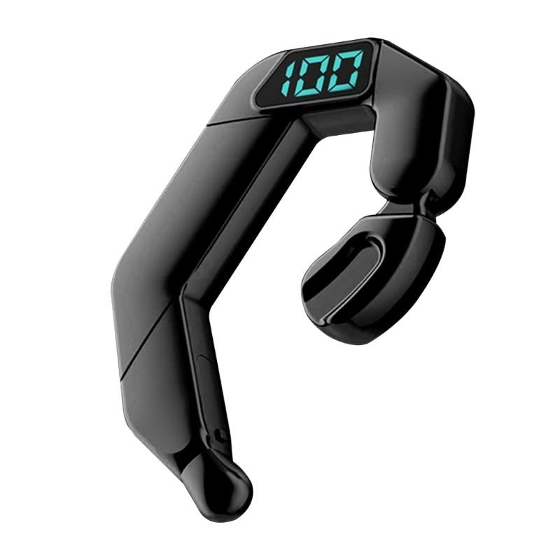 Bone Conduction Bluetooth Headset with Digital Display – Sporty Design, Wireless, Blue for Active Lifestyles
