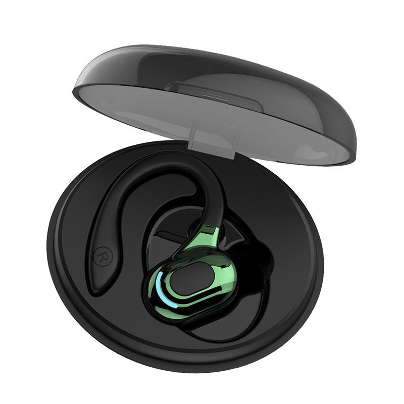 F8 Wireless Bluetooth 5.0 Single Ear Earphone with Charging Case – Green – Compact & Lightweight for Hands-Free Use