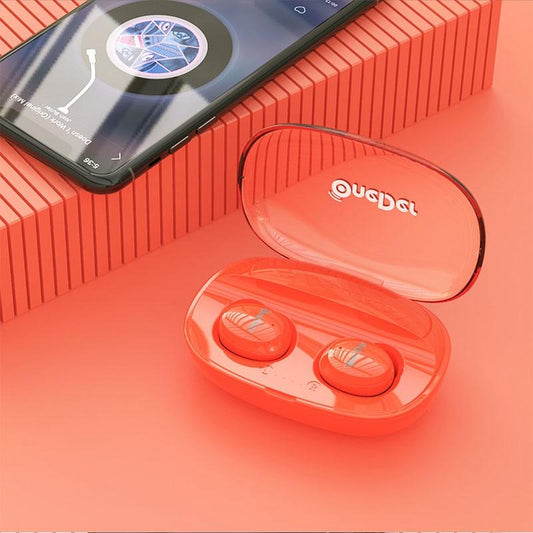 Waterproof TWS Bluetooth Earphones with HD Stereo Sound – Wireless In-Ear, Orange