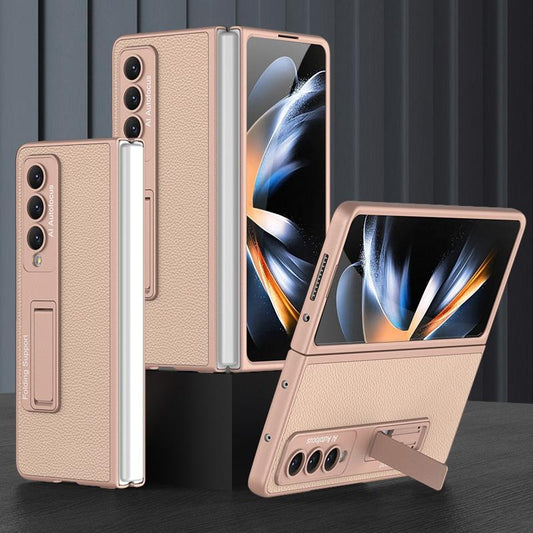 Leather Case with Stand for Samsung Galaxy Z Fold4 5G – Ultra Thin, Premium Gold