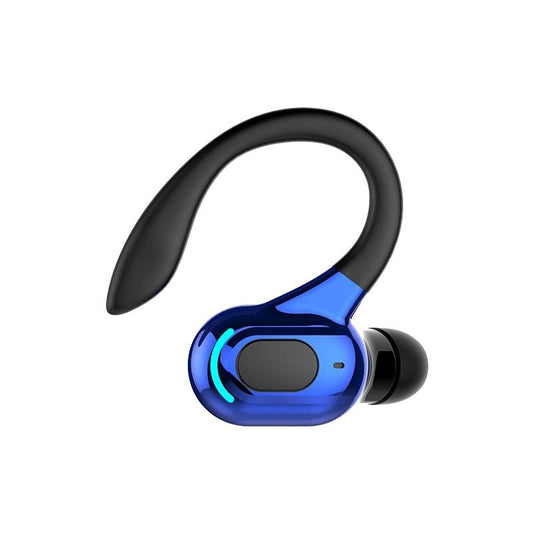 F8 Bluetooth 5.1 Wireless Sports Earphones – Ear-Mounted Stereo Headphones – Black & Blue